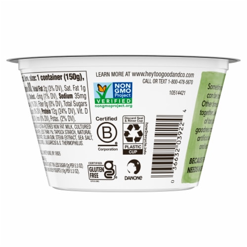 Too Good & Co. Coconut Yogurt-Cultured Ultra-Filtered Low Fat Milk Product Cup Perspective: bottom