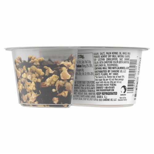 Too Good & Co. REMIX Banana Dark Chocolate Honey Flavored Low Fat Yogurt-Cultured Low Fat Milk Perspective: bottom