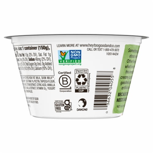 Too Good & Co. Madagascar Vanilla Zero Sugar Gluten Free Greek Yogurt Perspective: bottom