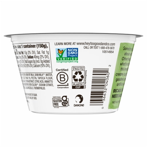 Too Good & Co. Peach Zero Sugar Gluten Free Greek Yogurt Perspective: bottom