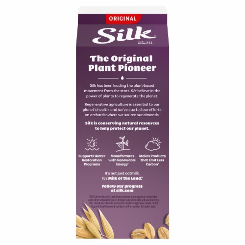 Silk Dairy Free Original Oat Milk Half Gallon Perspective: bottom