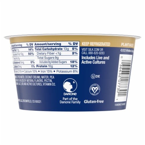 Silk Vanilla Dairy Free Coconut Milk Greek Yogurt Cup Perspective: bottom