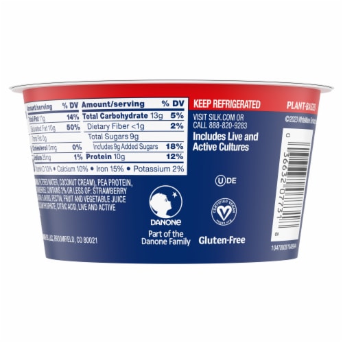 Silk Greek Style Strawberry Coconut Milk Yogurt Alternative Cup Perspective: bottom