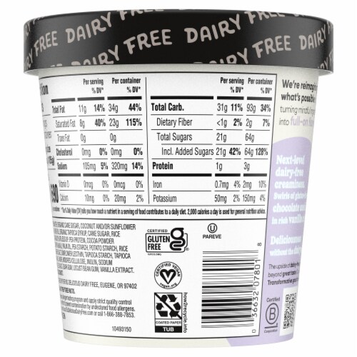 So Delicious Dairy Free Cookies & Creme Plant Based Blend Frozen Dessert Perspective: bottom
