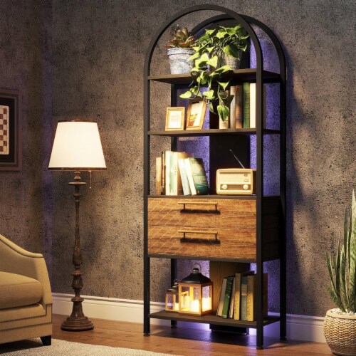 Tribesigns 4Tier Bookshelf Black Industrial 70.8 Tall Storage Shelf