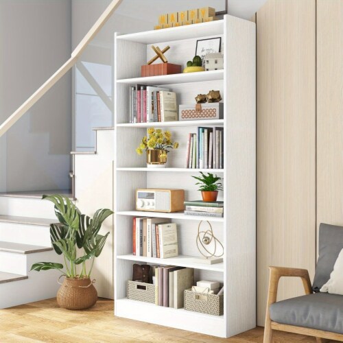 Tribesigns Six Tier Tall Bookcase Floor Standing Five Shelf Library Bookcase for Home Office Perspective: bottom