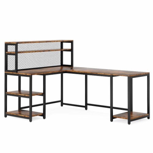 Tribesigns Reversible L Shaped Desk 67 Large Computer Writing Desk With Hutch No Size Fry s Food Stores