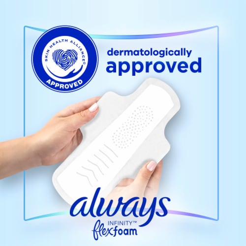 Always® Infinity Size 1 FlexFoam Regular Unscented Pads With Wings Perspective: bottom