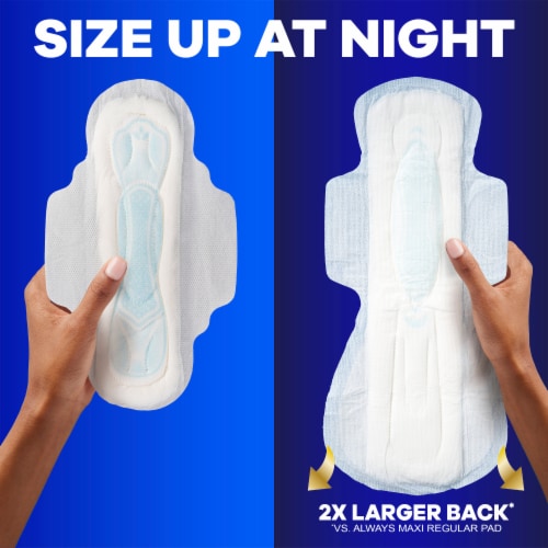 Always Maxi Pads with Wings Extra Heavy Overnight Absorbency Size 5 Unscented Perspective: bottom
