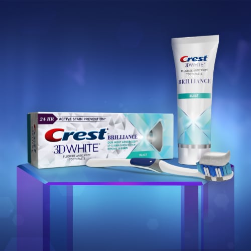 Crest 3D White Brilliance Blast Teeth Whitening Toothpaste Perspective: bottom