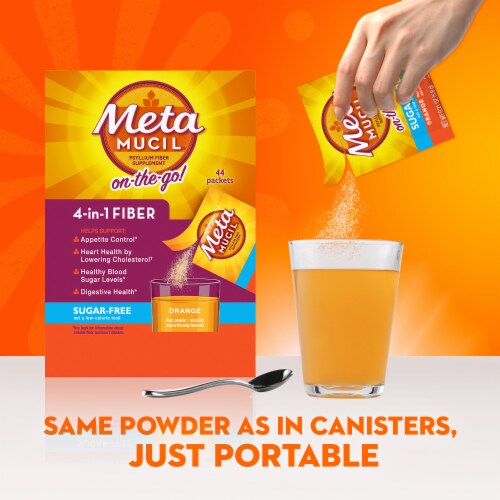 Metamucil Sugar-Free Orange Powder Packets Perspective: bottom