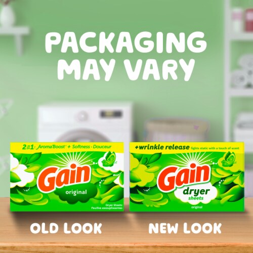 Gain Original Fabric Softener Dryer Sheets Perspective: bottom