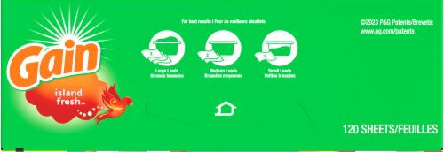 Gain Island Fresh Dryer Sheets Perspective: bottom