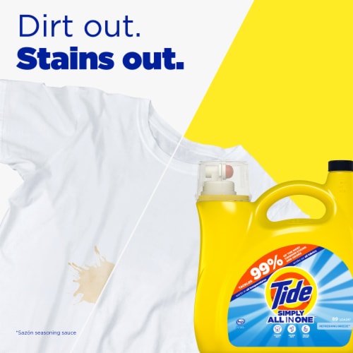 Tide Simply Clean & Fresh Liquid Laundry Detergent, Refreshing Breeze, 89 loads, 128 fl oz Perspective: bottom
