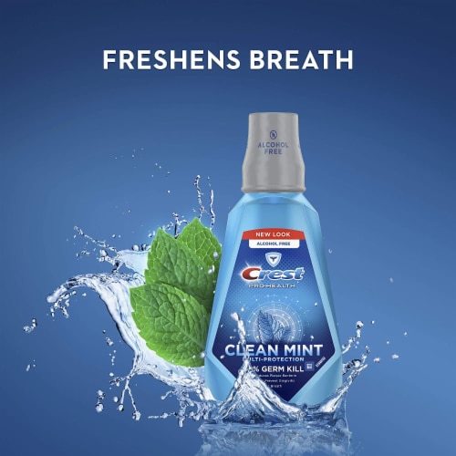 Crest Pro Health Multi Protection Clean Mint Oral Rinse Perspective: bottom