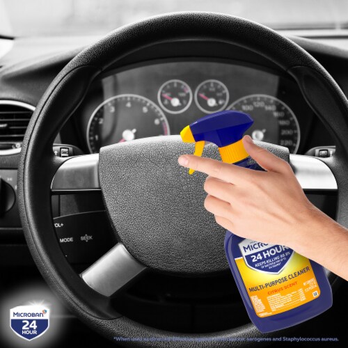 Microban Citrus Scent 24 Hour Multi-Purpose Cleaner and Disinfectant Spray Perspective: bottom