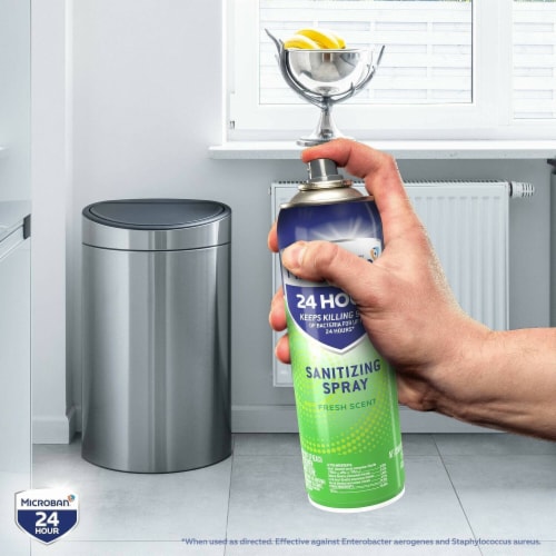 Microban Fresh Scent Disinfectant Sanitizing Spray Perspective: bottom
