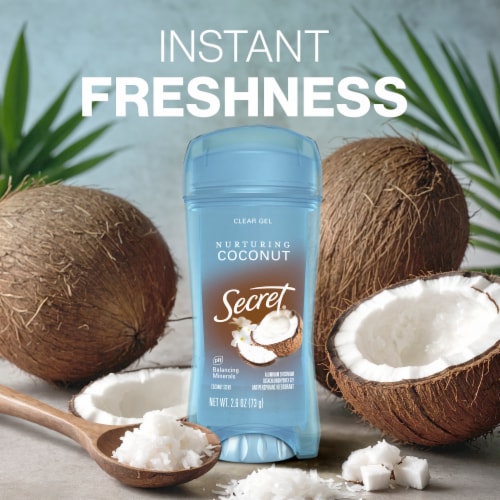 Secret Fresh Coconut Clear Gel Antiperspirant and Deodorant Perspective: bottom