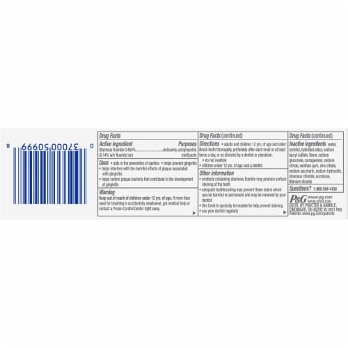 Crest® Gum and Breath Purify Fresh Mint Deep Clean Toothpaste Perspective: bottom
