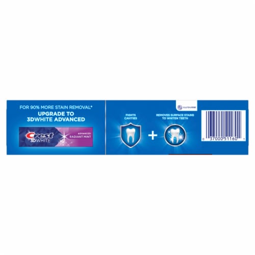 Crest Whitening Baking Soda & Peroxide Cavity & Tartar Protection Toothpaste Perspective: bottom