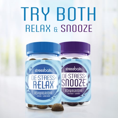 Stressballs De-Stress + Relax Lemon Balm Ginseng Gummies Perspective: bottom