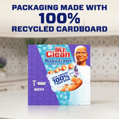Mr. Clean Febreze Lavender Scent Magic Eraser Bath Cleaning Pads with Durafoam Perspective: bottom