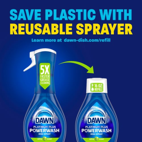 Dawn Platinum Powerwash Dish Spray Dish Soap Apple Scent Refill Perspective: bottom