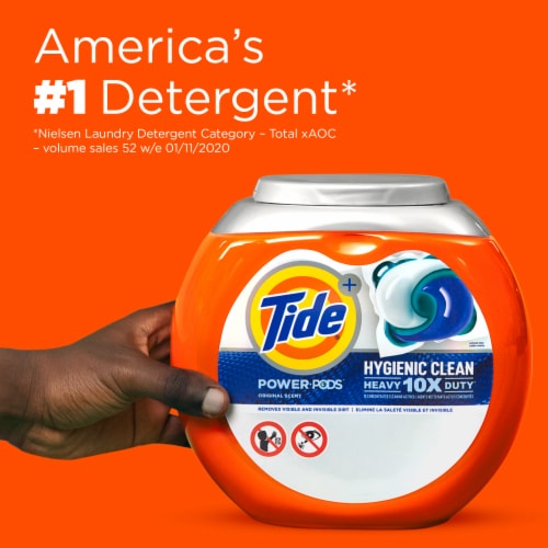 Tide Power PODs Hygienic Clean Heavy Duty Original Liquid Laundry Detergent Pacs Perspective: bottom