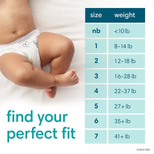 Pampers Pure Protection Diapers, Size 5 (27+lbs) Perspective: bottom