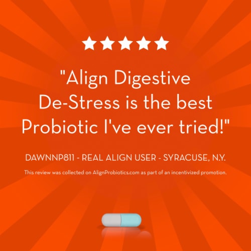 Align Probiotic for Women and Men Digestive De-stress Capsules Perspective: bottom