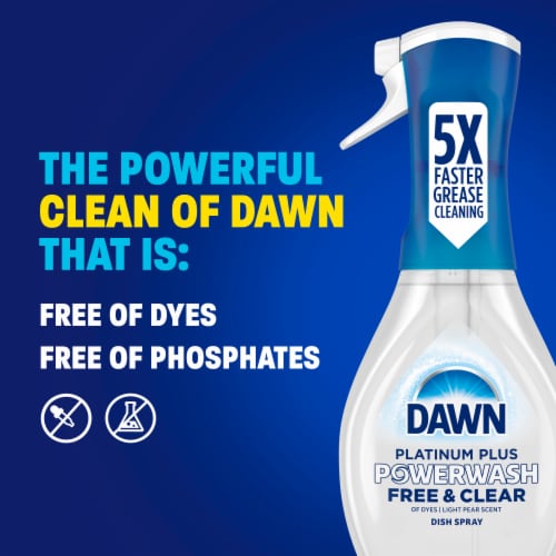 Dawn Free & Clear Powerwash Spray Pear Scent Dish Soap Perspective: bottom