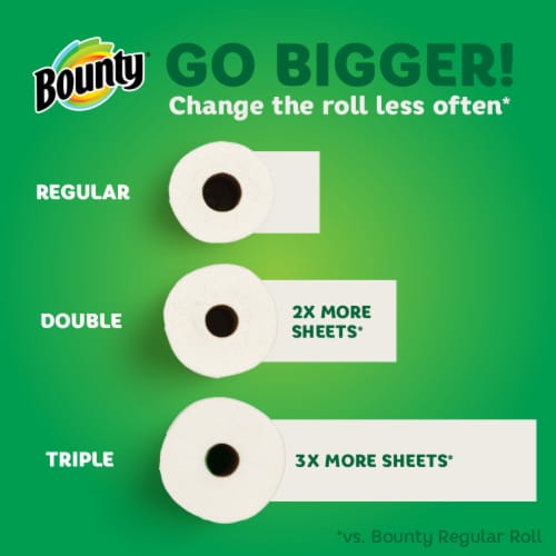 Bounty Double Roll Full Sheet White Paper Towels Perspective: bottom