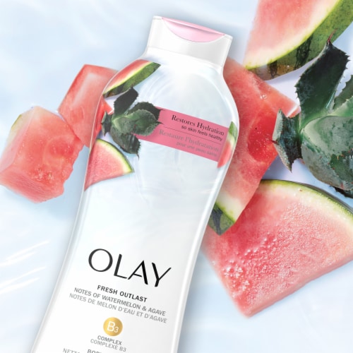 Olay Fresh Outlast Notes of Watermelon & Agave Body Wash Perspective: bottom
