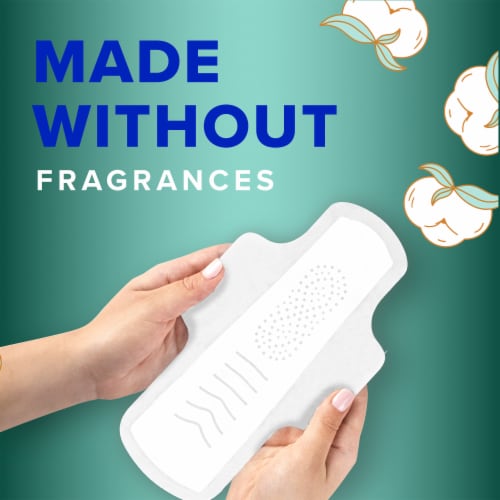 Always Pure Cotton Size 4 FlexFoam Overnight Unscented Pads with Wings Perspective: bottom