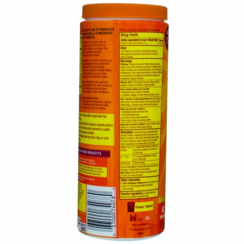 Metamucil Orange Smooth Fiber Powder Dietary Supplement Perspective: bottom