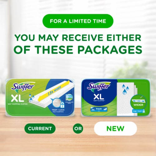 Swiffer Sweeper X-Large Wet Mopping Pad Open Window Fresh Scent Multi Surface Refills Perspective: bottom