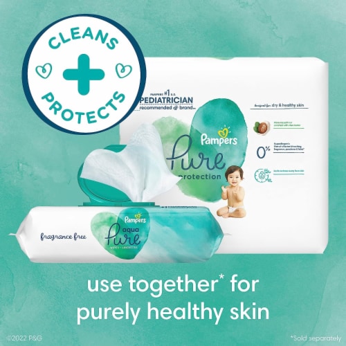 Pampers Aqua Pop-Top Pure Sensitive Baby Wipes Perspective: bottom