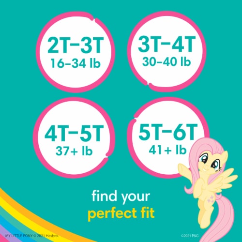 Pampers Easy Ups Training Pants Girls 2T-3T (16-34 lbs) Perspective: bottom