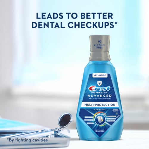 Crest Pro-Health Advanced Alcohol Free Multi-Protection Fresh Mint Mouthwash Perspective: bottom
