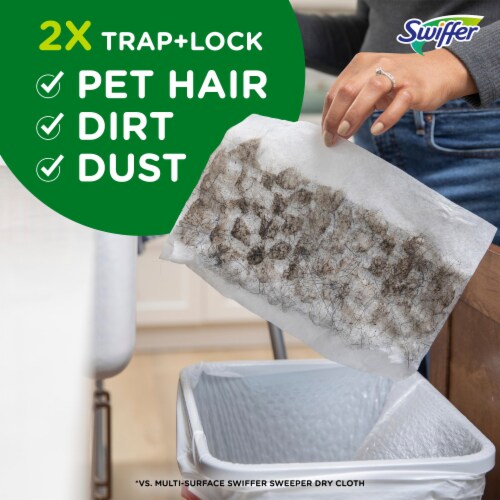 Swiffer Sweeper Pet Heavy Duty Dry Multi-Surface Cloth Refills for Floor Sweeping and Cleaning Perspective: bottom