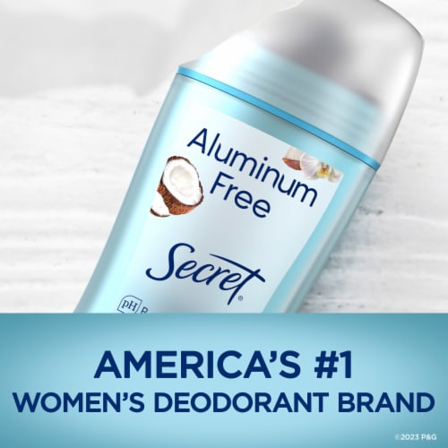 Secret for Women Aluminum-Free Deodorant Coconut Scent Perspective: bottom