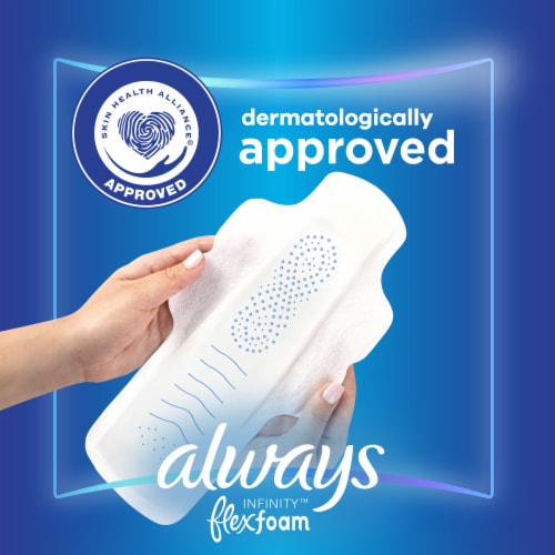 Always Infinity Size 4 Overnight Unscented Pads With Wings Perspective: bottom