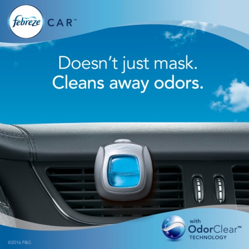 Febreze Midnight Storm Car Odor-Eliminating Air Freshener Vent Clip Perspective: bottom
