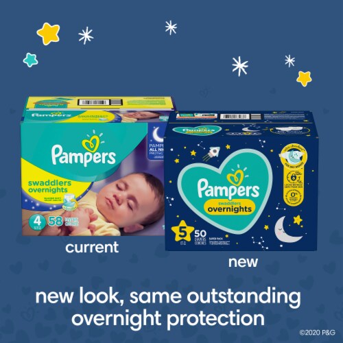 Pampers Swaddlers Overnights Size 6 Diapers Perspective: bottom