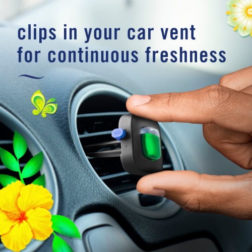 Febreze AUTO Air Freshener Odor-Fighting Automotive Vent Clip Gain Original Scent Perspective: bottom