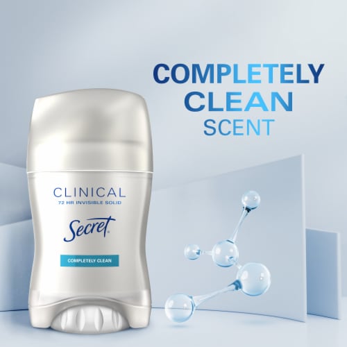 Secret Clinical Strength Completely Clean Invisible Solid Antiperspirant Deodorant Perspective: bottom