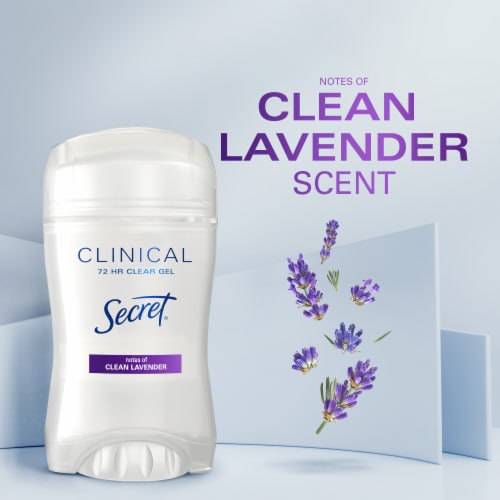 Secret Clinical Strength for Women Antiperspirant Deodorant Clear Gel Clean Lavender Perspective: bottom
