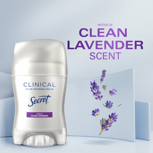 Secret Clinical Strength for Women Antiperspirant Deodorant Invisible Solid Clean Lavender Perspective: bottom