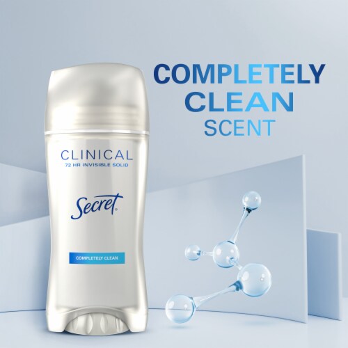 Secret Clinical Strength Women's Antiperspirant Deodorant Invisible Solid Completely Clean, 2.6oz Perspective: bottom