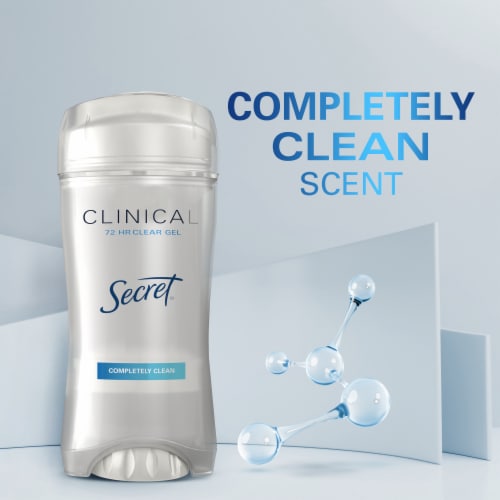 Secret Clinical Strength Completely Clean Clear Gel Antiperspirant and Deodorant Perspective: bottom